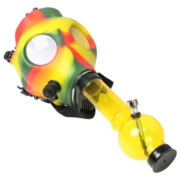 GAS Mask Bongs With Adjustable Head Straps available at Gorilla Vape Fort Worth, Texas.