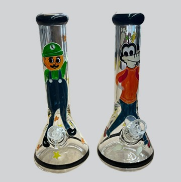 Glow in the Dark Mickey Mouse Glass Hookah Water Pipe available at Gorilla Vape in Fort Worth.