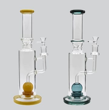 Clover Glass 14" Straight Bubble Perc Water Pipe, sold at Gorilla Vape Fort Worth.