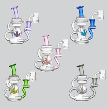 Crystal Glass Recycler Dab Rig Spinner Kit available at Gorilla Vape in Fort Worth, Texas.