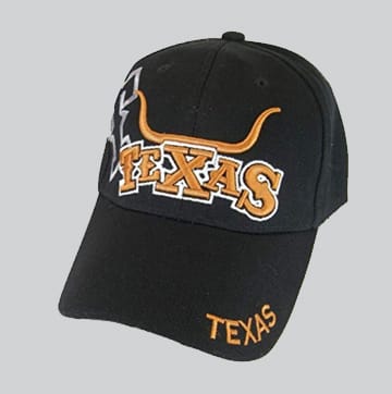 Texas Longhorn & State Flag Adjustable Baseball Cap for sale at Gorilla Vape in Fort Worth, Texas.