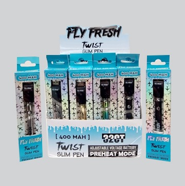 Fly Fresh Twist Slim Battery 400mAh for sale at Gorilla Vape Fort Worth, Texas.